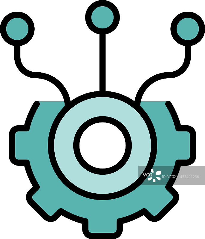 扁平风格齿轮系统图标图片素材