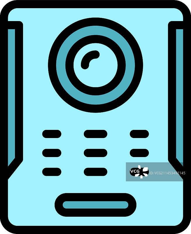 建筑可视对讲机扁平图标图片素材