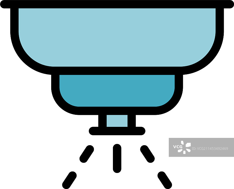 扁平烟雾探测器消防喷淋图标图片素材