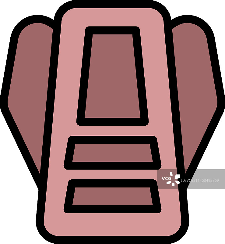 扁平风格的塑料骑行背包图标图片素材