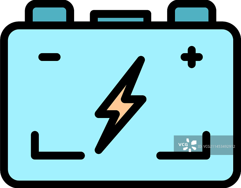 摩托车电池图标（扁平风格）图片素材