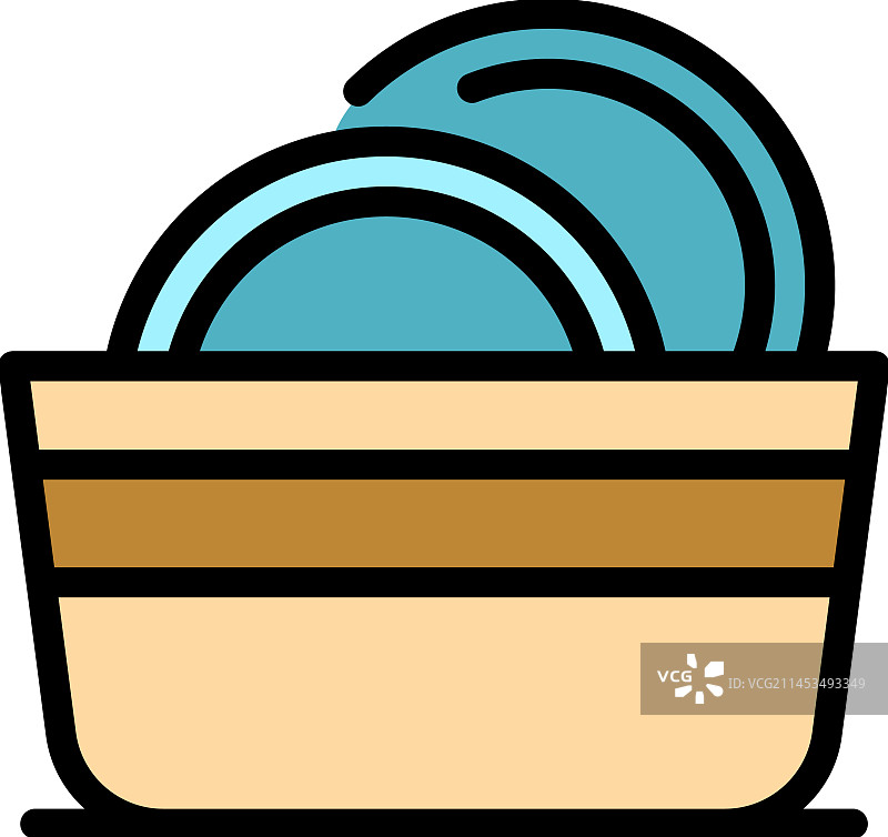 扁平风格餐具桶图标图片素材