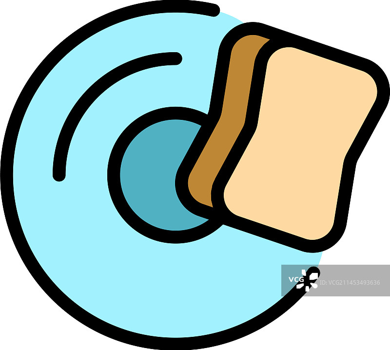 清洁海绵图标（扁平风格）图片素材