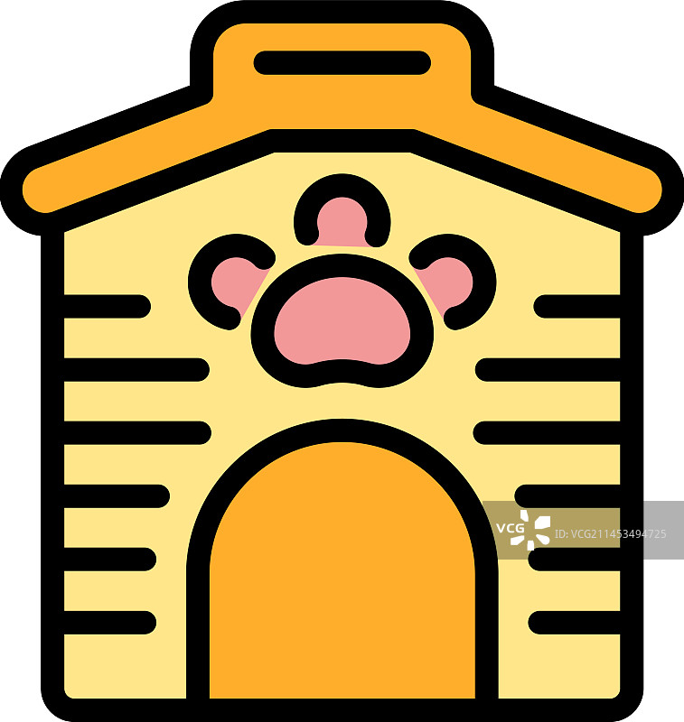 狗屋图标（扁平风格）图片素材