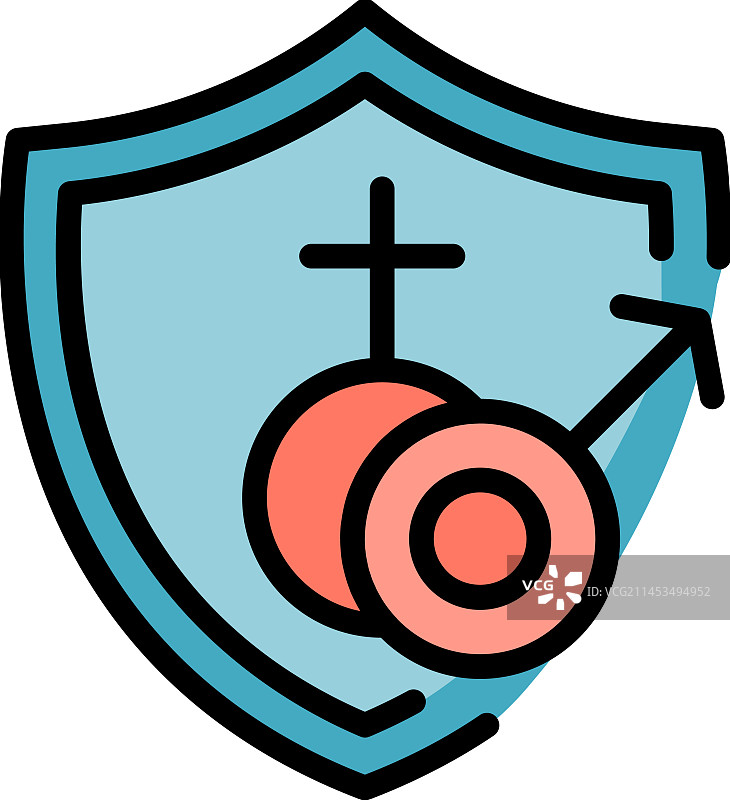 有保障的节育图标（扁平风格）图片素材