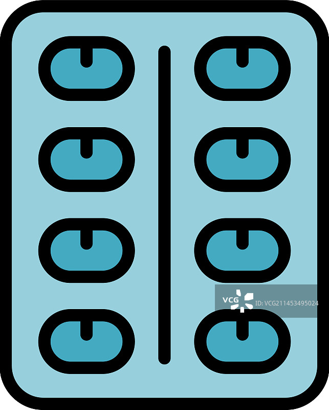 药丸泡罩图标（扁平风格）图片素材