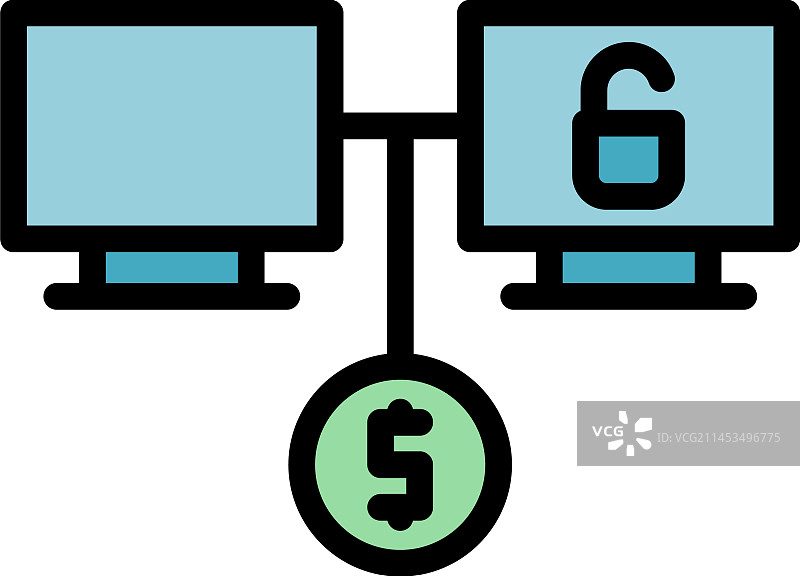 扁平网络安全图标图片素材