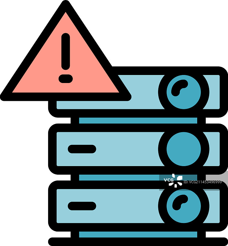 服务器安全警报扁平图标图片素材