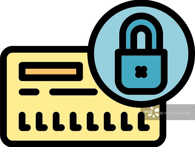 安全银行卡图标（扁平风格）图片素材