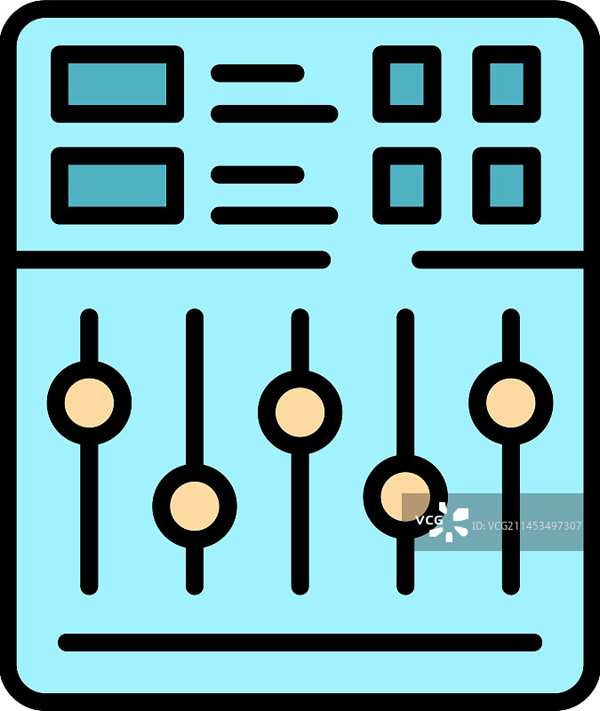 采样器合成器图标（扁平风格）图片素材