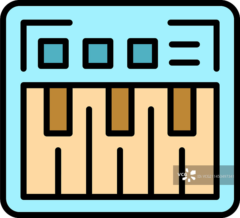 酸合成器扁平图标图片素材