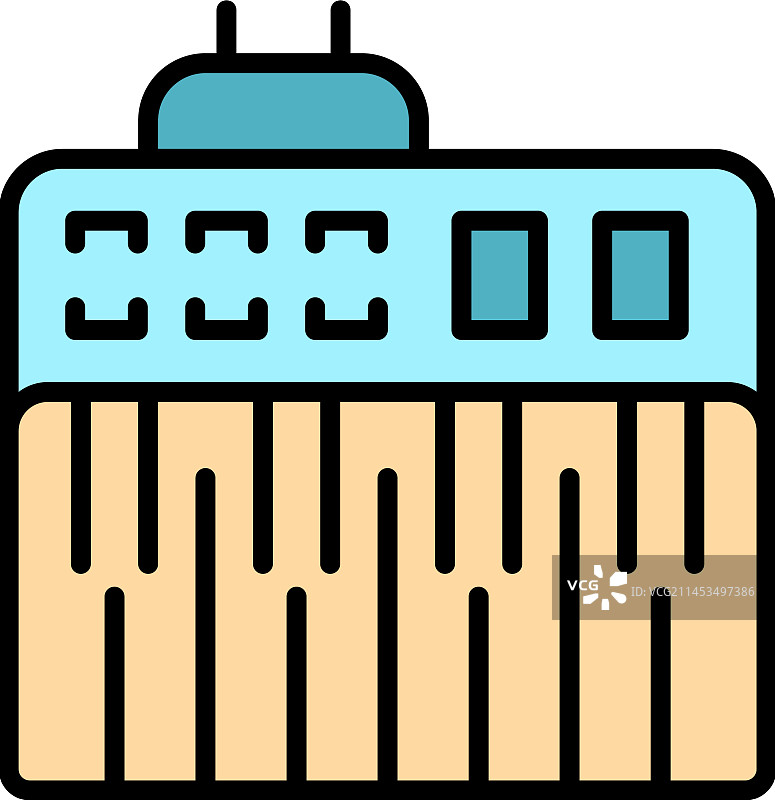 扁平合成器面板图标图片素材