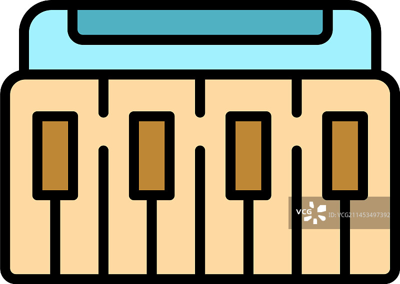 电子合成器扁平图标图片素材