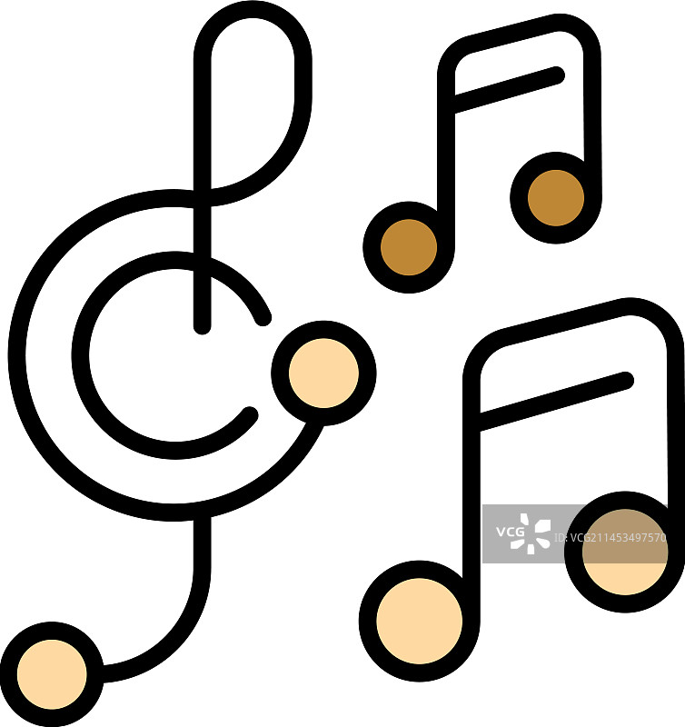 音乐扁平图标图片素材
