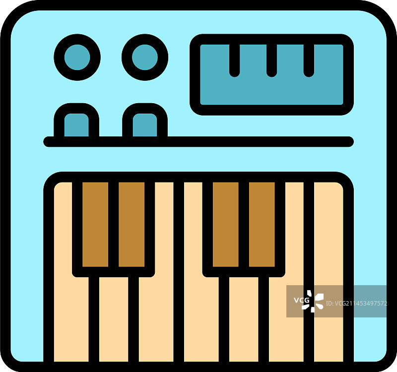 电子合成器扁平图标图片素材