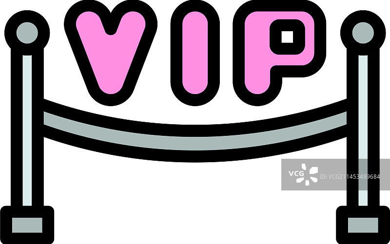 VIP活动隔离栏扁平图标图片素材
