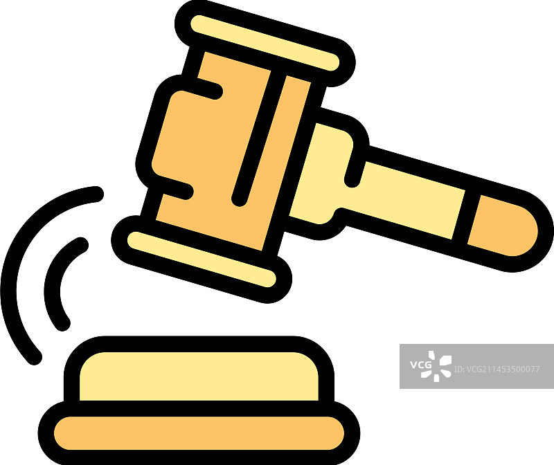 慈善法槌扁平图标图片素材