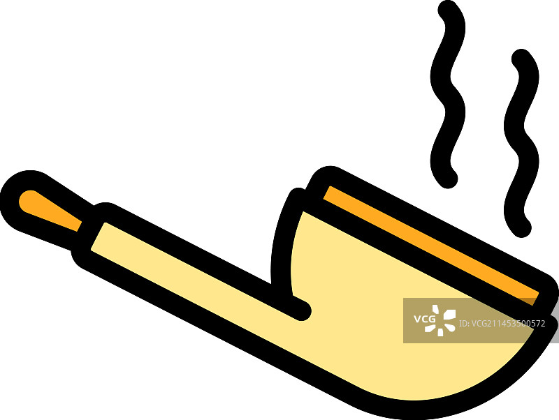吸烟烟斗扁平图标图片素材