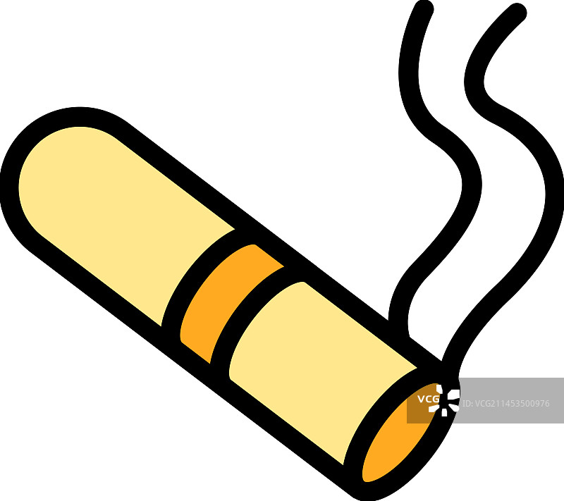 燃烧的雪茄扁平图标图片素材