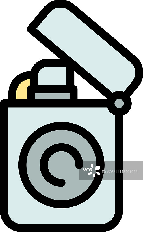 雪茄打火机扁平图标图片素材