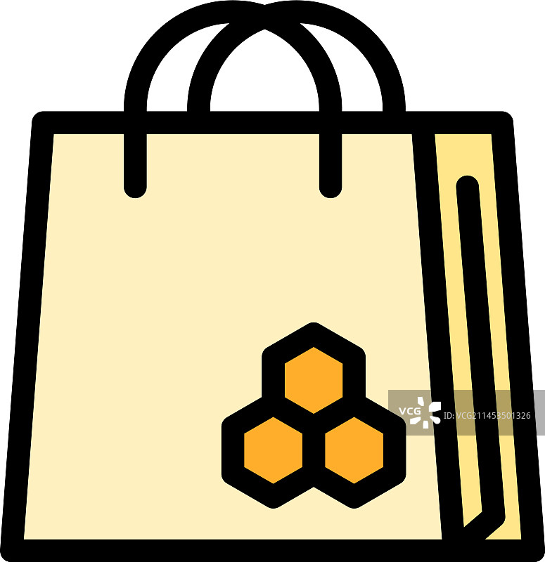 蜂蜜产品袋图标扁平设计图片素材