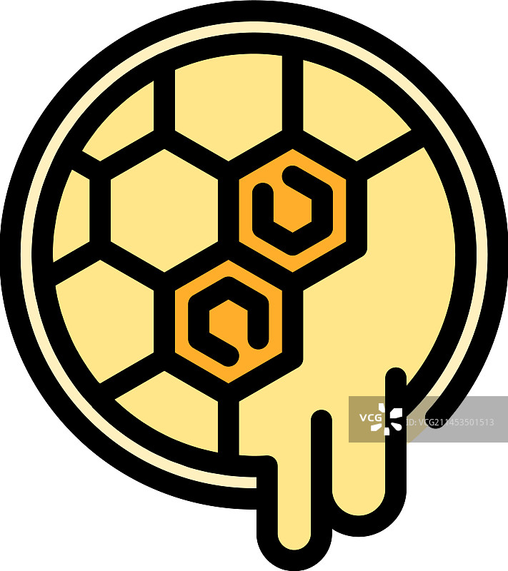 圆形蜂窝图标（扁平风格）图片素材