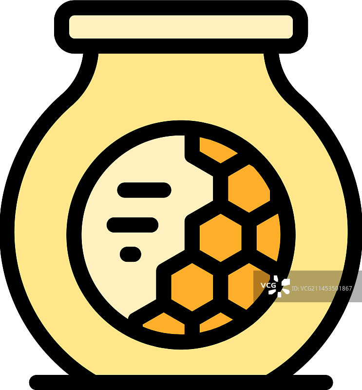 扁平蜂蜜罐图标图片素材
