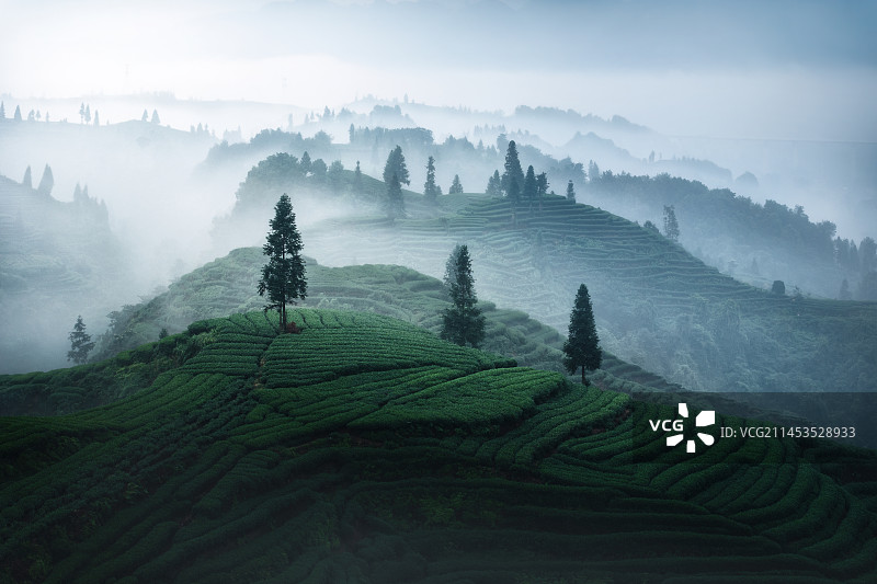 薄雾青山图片素材