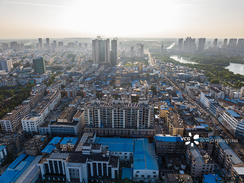 航拍江苏省淮安市涟水县城市风光图片素材