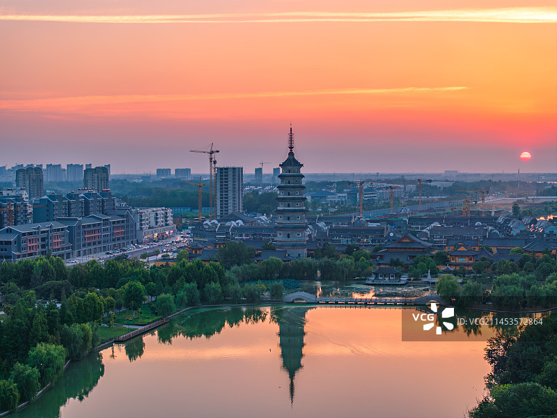 航拍江苏省淮安市涟水县城市风光图片素材
