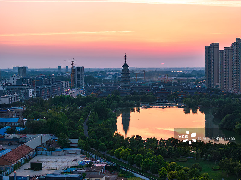 航拍江苏省淮安市涟水县城市风光图片素材