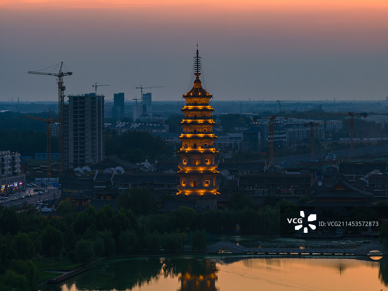 航拍江苏省淮安市涟水县城市风光图片素材