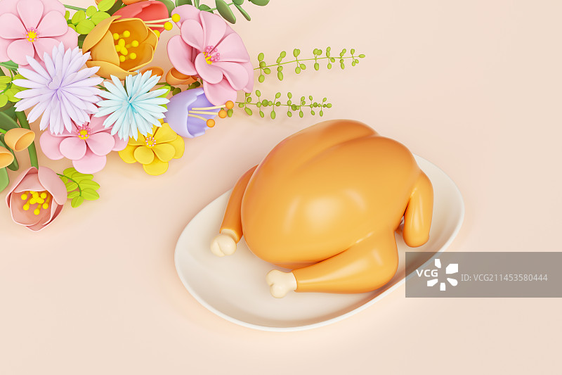 3D卡通感恩节场景图片素材