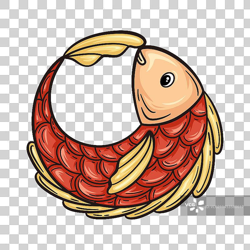 卡通红鲤鱼图片素材