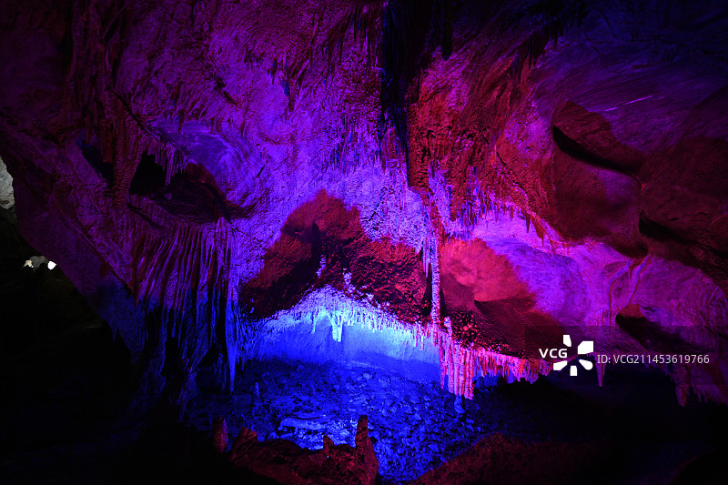 河北省邢台市临城县崆山白云洞景区内钟乳石景观图片素材