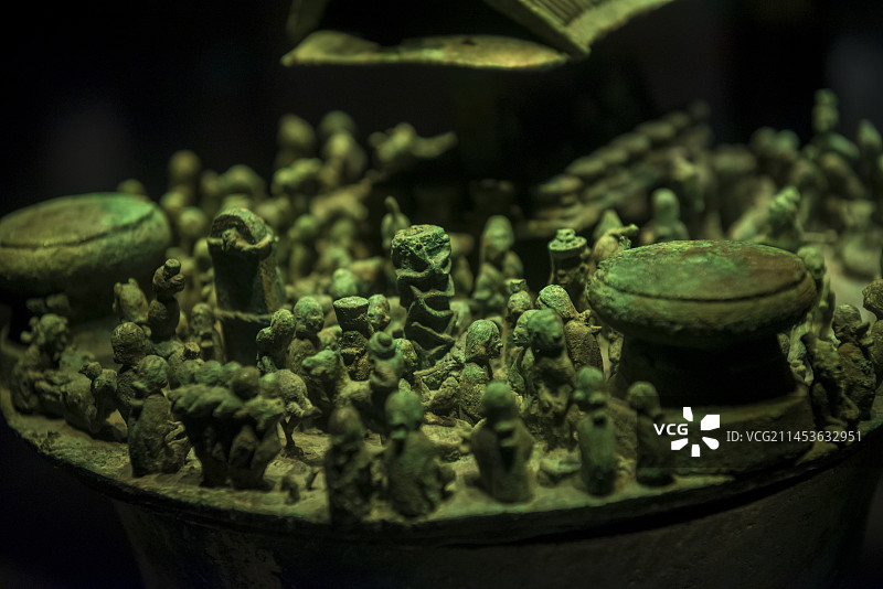 中国国家博物馆 诅盟场面青铜贮贝器 西汉图片素材