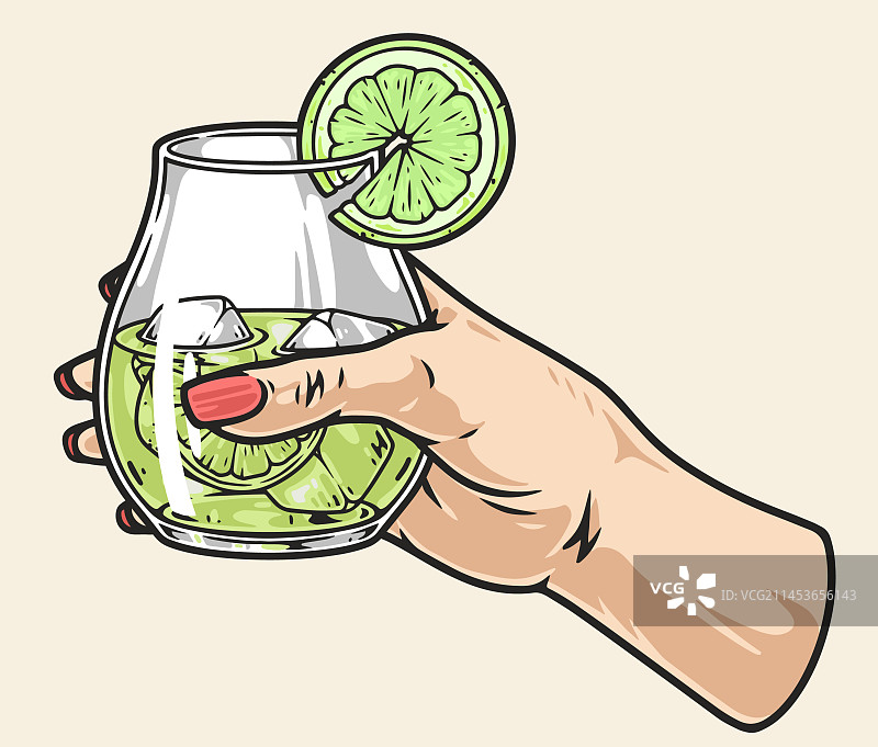 手持莫吉托标签图片素材