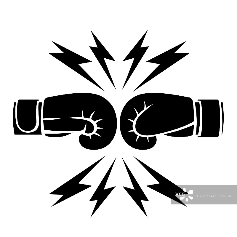 拳击手套俱乐部标签运动标志图片素材