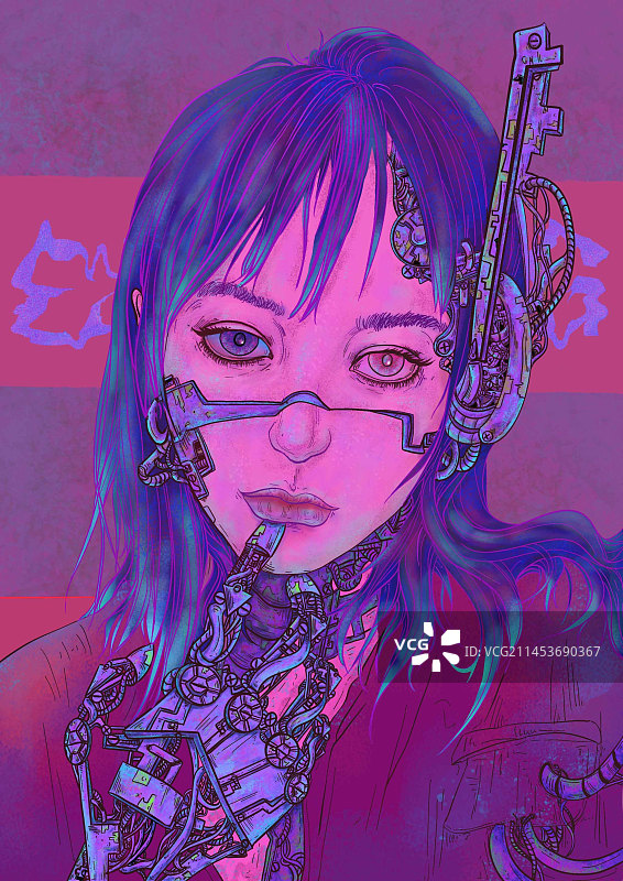 赛博朋克人像图片素材