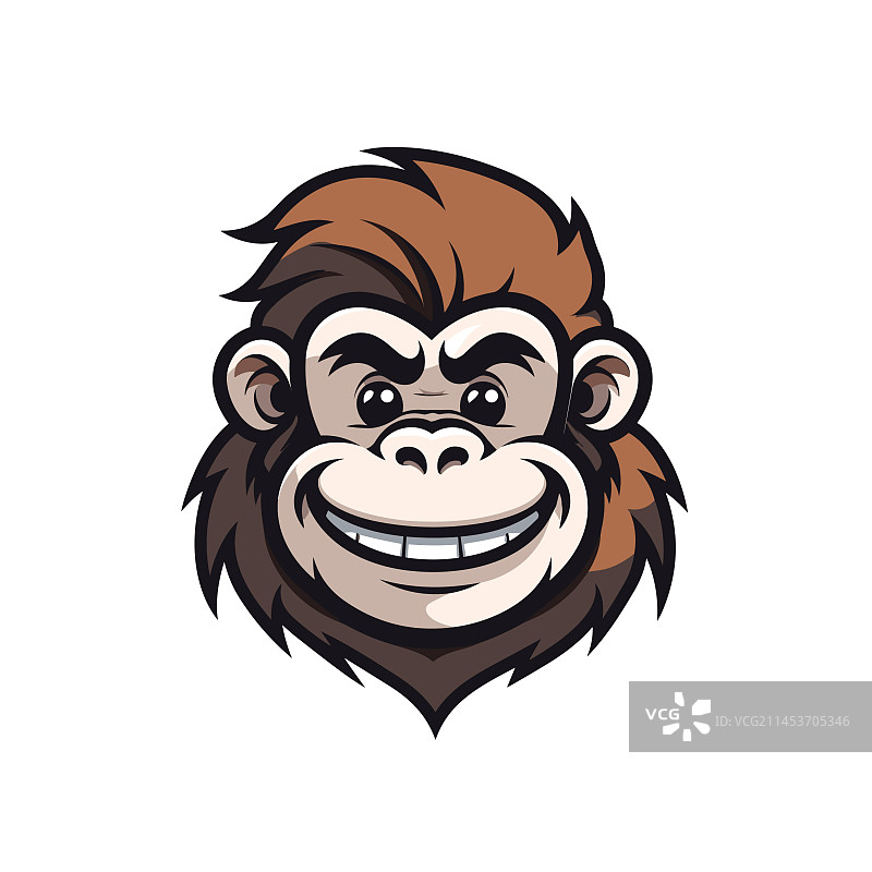 手绘可爱卡通大猩猩图片素材