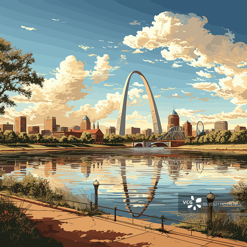 手绘漫画拱门图片素材