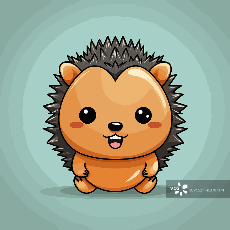 手绘卡通可爱豪猪涂鸦图片素材