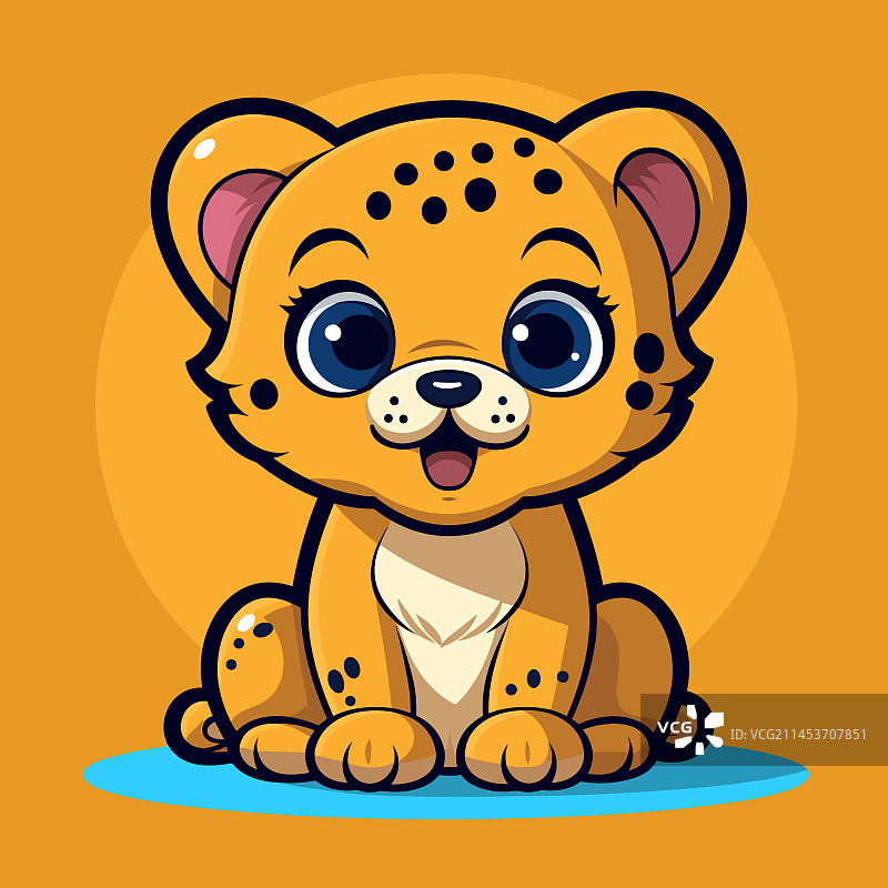 手绘卡通可爱猎豹涂鸦图片素材