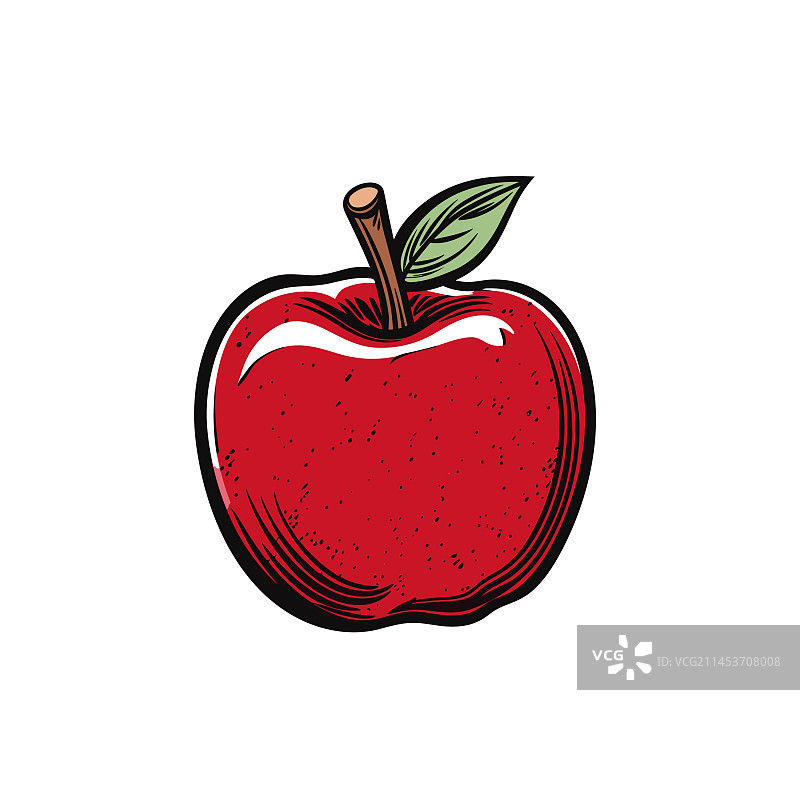 手绘卡通涂鸦风格苹果图片素材