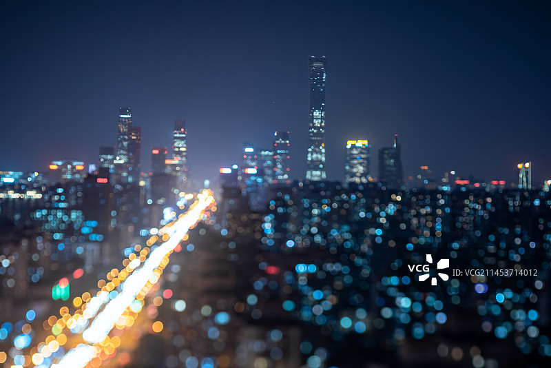 北京三环国贸夜景图片素材