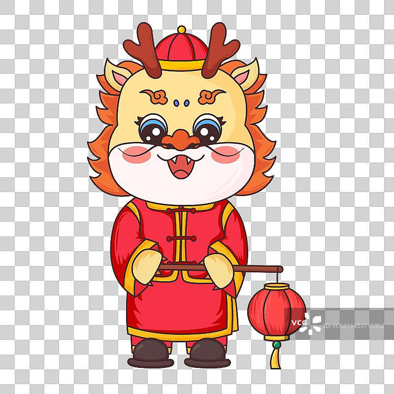 龙年春节生肖龙插画图片素材