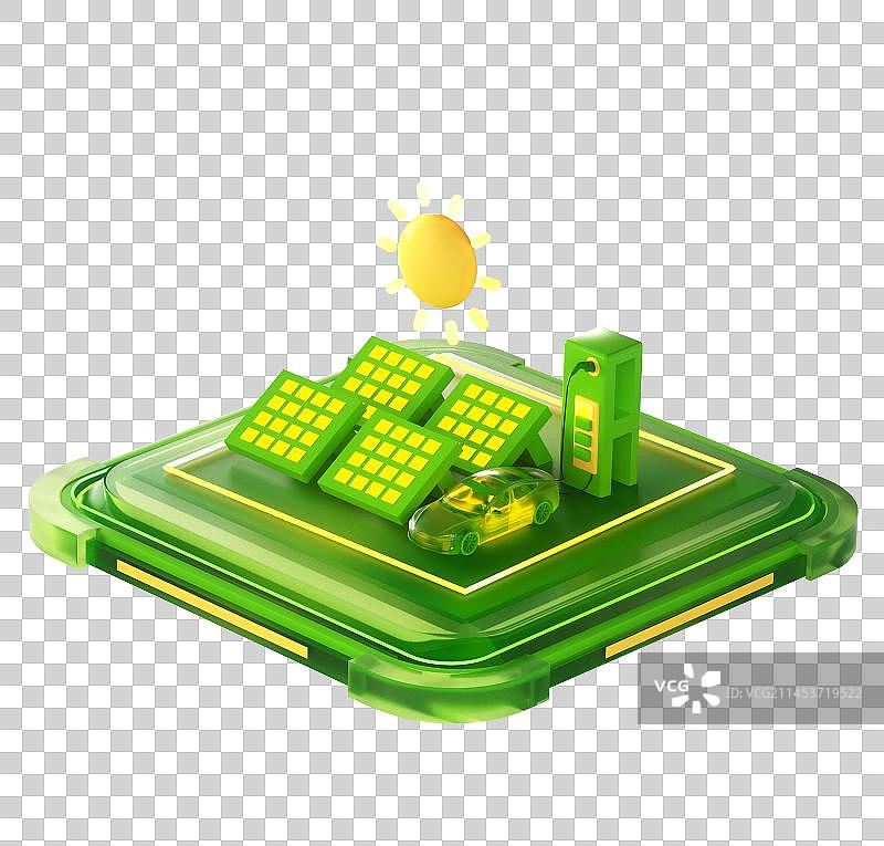 C4D新能源创意场景插画元素图片素材