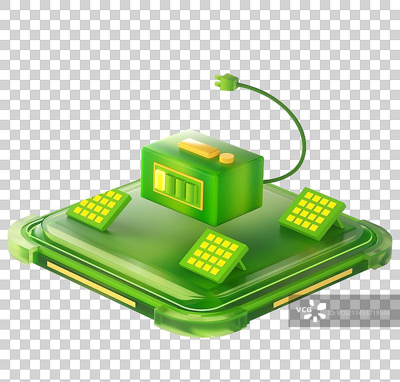 C4D新能源创意场景插画元素图片素材
