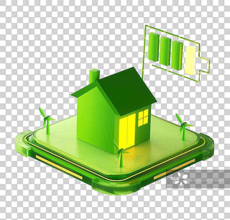 C4D新能源创意场景插画元素图片素材