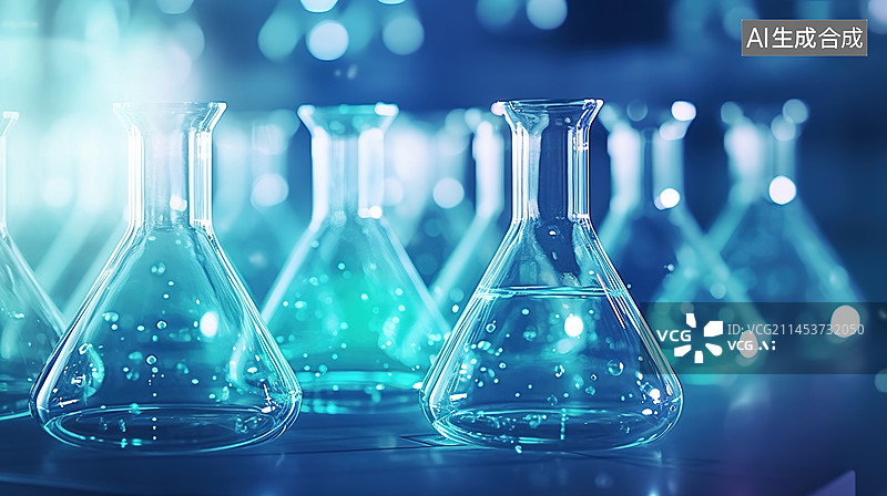 【AI数字艺术】医疗玻璃烧杯图片素材